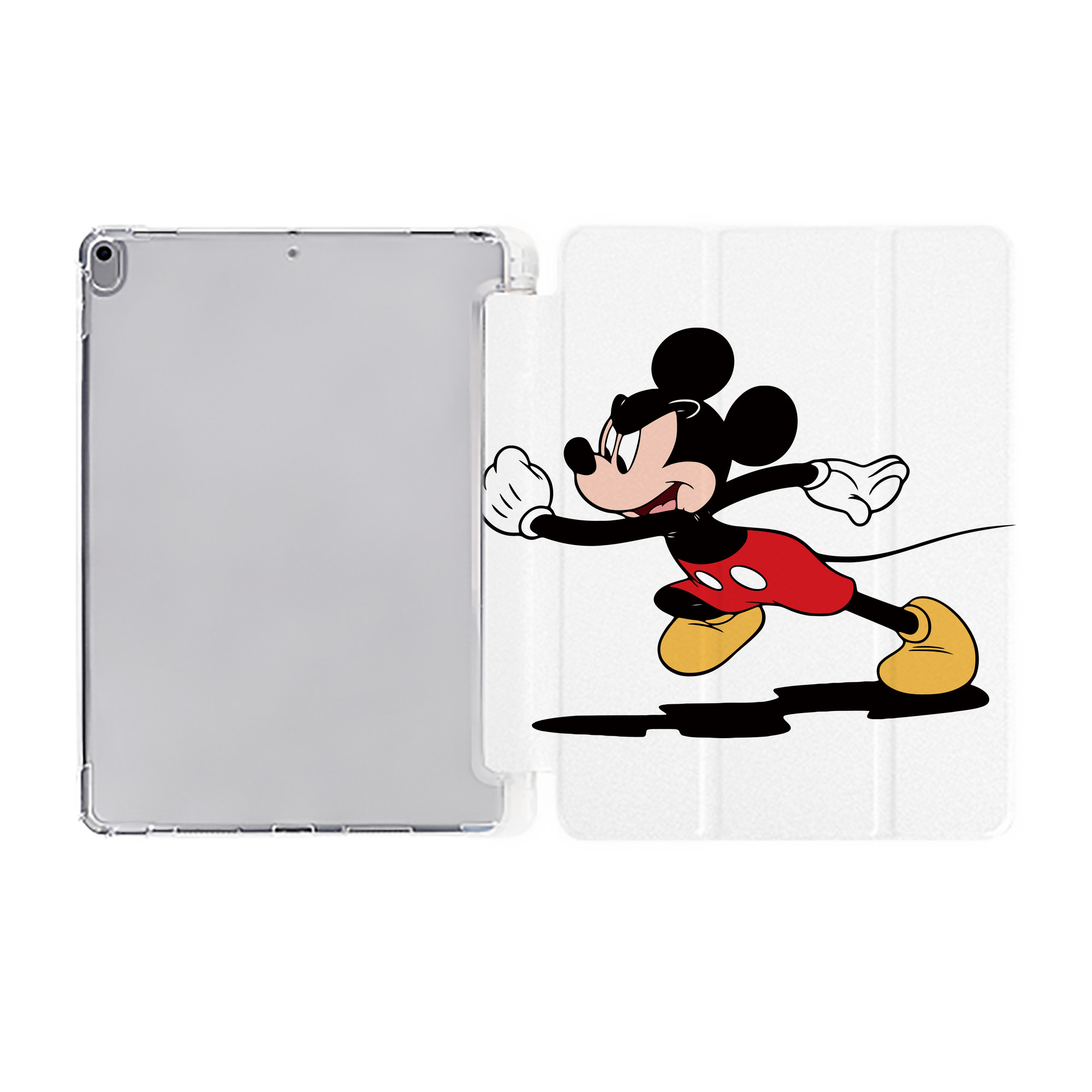 （画像用） ミッキーマウス Mickey Mouse IPad ケース ペン収納付き 三つ折りスタンド PUレザー×シリコン 対応機種9.5/10.5/10.9インチ